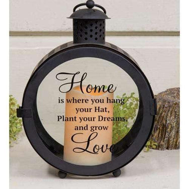 Round LED Sentiment Lantern, 3 Asstd. Designs Sold Individually - The Fox Decor